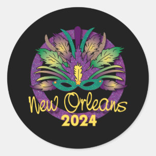 Mardi Gras New Orleans Mask Sticker - 2024