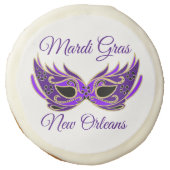 Mardi Gras New Orleans Mask Sugar Cookie (Front)