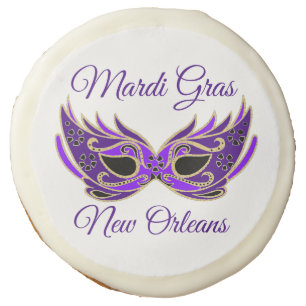 Mardi Gras New Orleans Mask Sugar Cookie