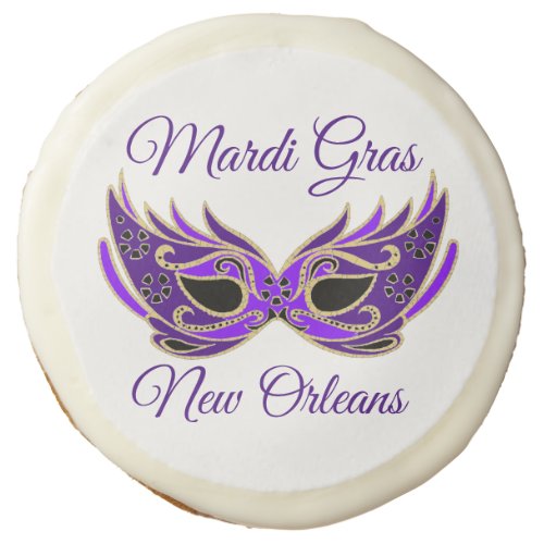 Mardi Gras New Orleans Mask Sugar Cookie