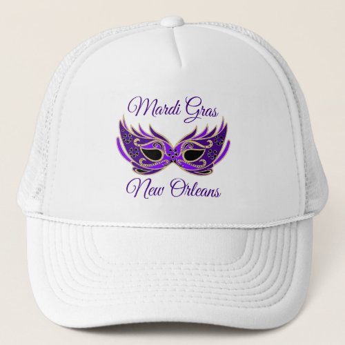 Mardi Gras New Orleans Mask Trucker Hat