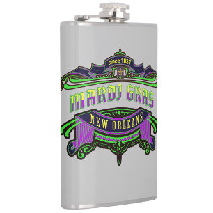 Mardi Gras New Orleans purple Acrylic Tumbler Flask