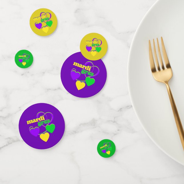 Mardi Gras New Orleans Purple Yellow Gold Custom Confetti (Group)