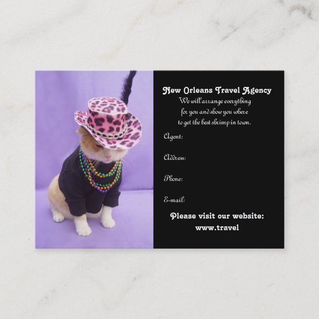 Mardi Gras, New Orleans, Rio de Janeiro Business Card (Front)