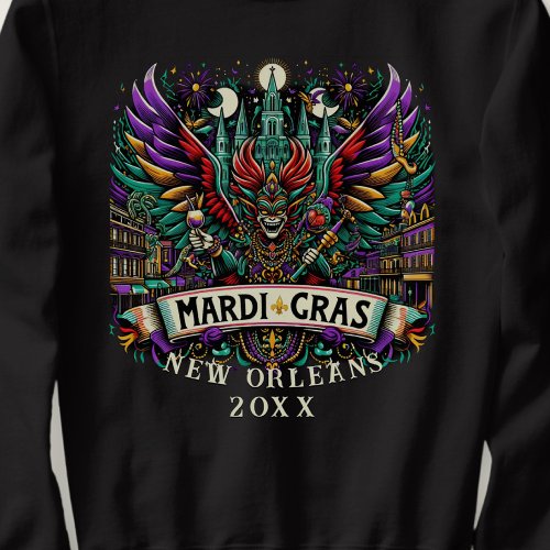 Mardi Gras New Orleans Winged Devil Design Sweatshirt