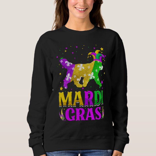 Mardi Gras Newfoundland Dog Lover Carnival Jester_ Sweatshirt (Front)