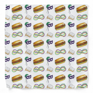 Mardi Gras NOLA New Orleans Louisiana Beads Mask Bandana