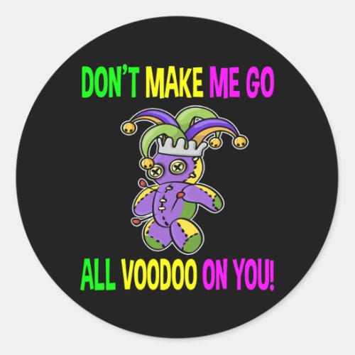Mardi Gras Nola Voodoo Doll Costume For Women Men Classic Round Sticker