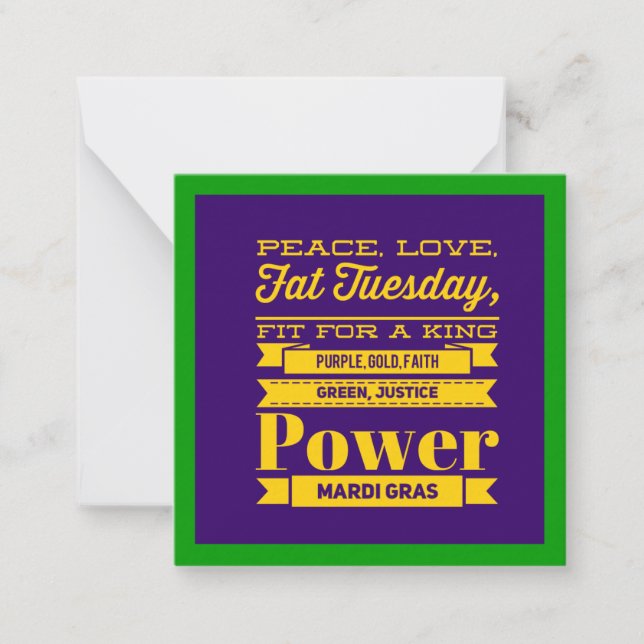Mardi Gras Note Card (Front)