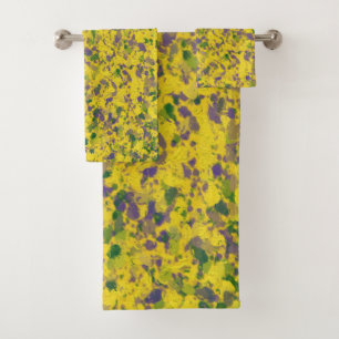Mardi Gras Oil Abstract Bath Towel Set