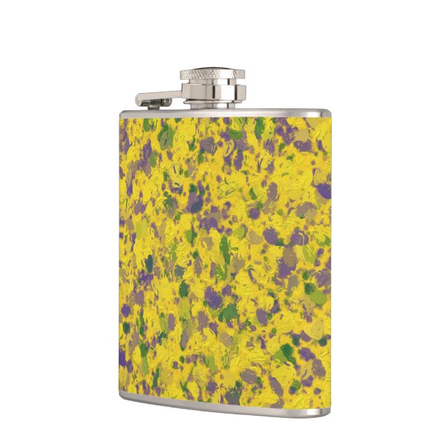 Mardi Gras Oil Abstract  Flask (Left)