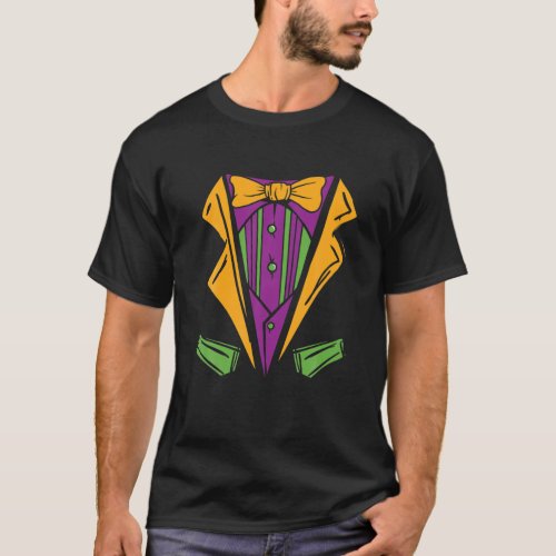 Mardi Gras Outfit Beads Carnival Party Costume T_Shirt
