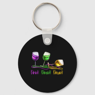Mardi Gras Outfit For Women Men Wine Party Drink D Keychain