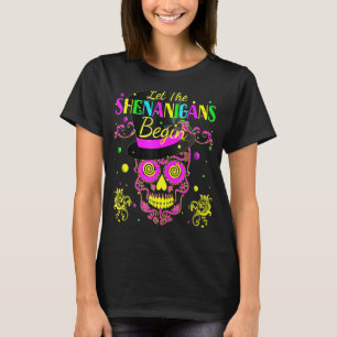 Mardi Gras Outfit Let The Shenanigans Begin Mask M T-Shirt