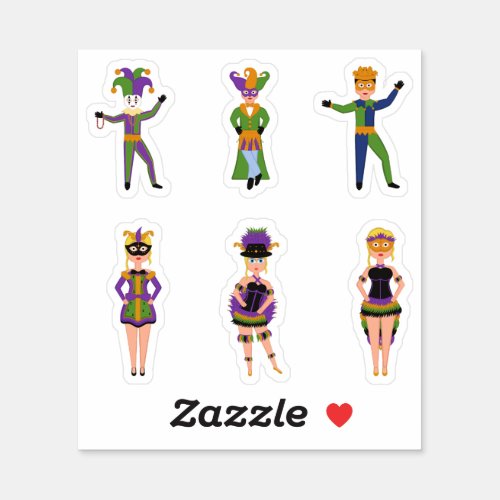 Mardi Gras Outfits Stickers