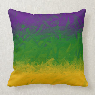 Mardi Gras Paint Throw Pillow