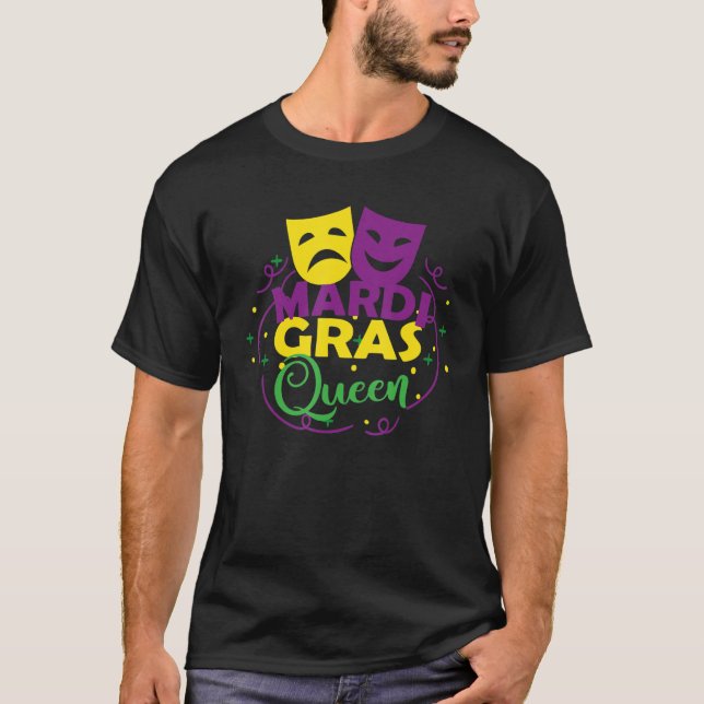 Mardi Gras Pajamas  Mardi Gras Queen Crown Women M T-Shirt (Front)