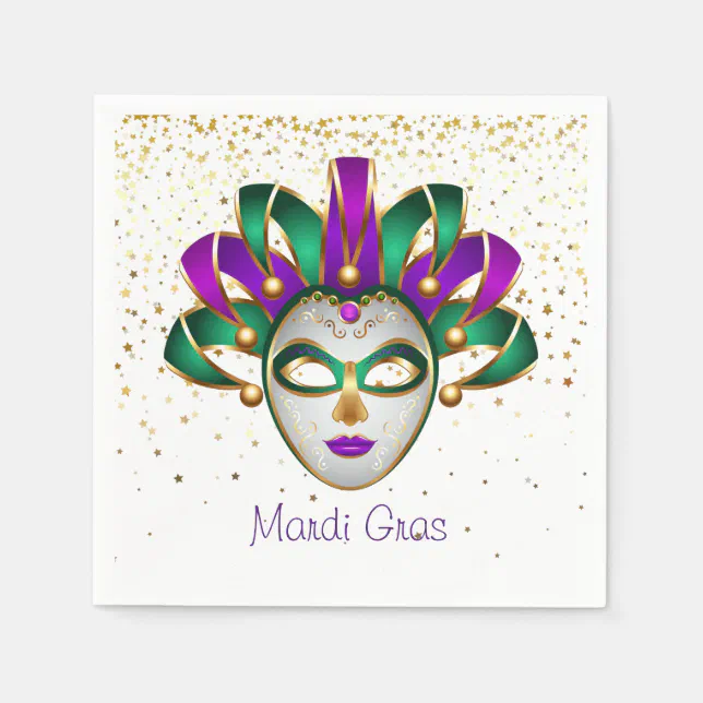 mardi gras paper napkins conversation starter prints