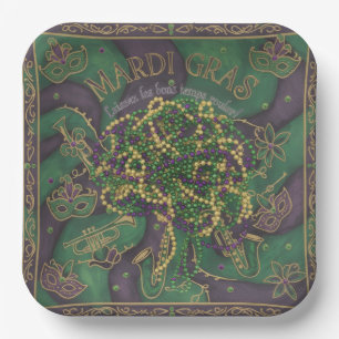 Mardi Gras Paper Plate