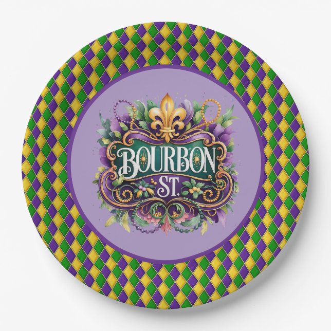 Mardi Gras Paper Plate (Front)