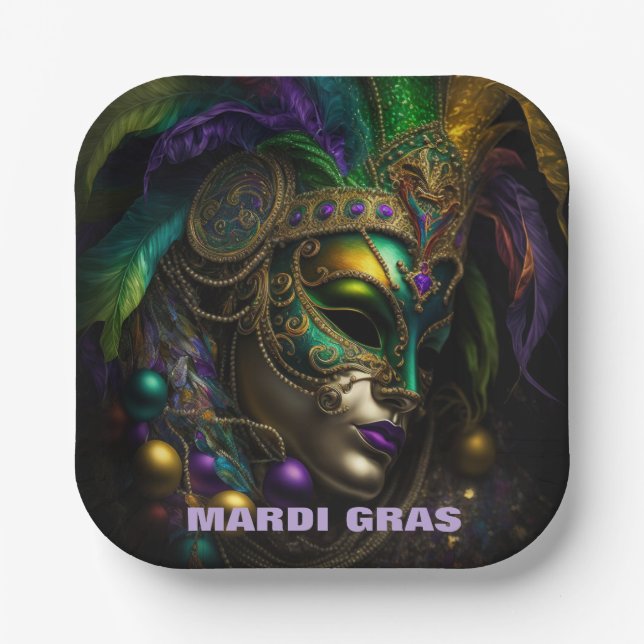 Mardi Gras Paper Plate (Front)