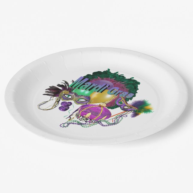 Mardi Gras Paper Plates (Angled)