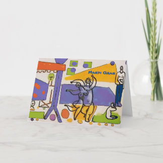 Mardi Gras Parade Abstract Card