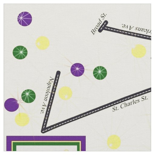 Mardi Gras Parade Route 18x18 Tile size Fabric