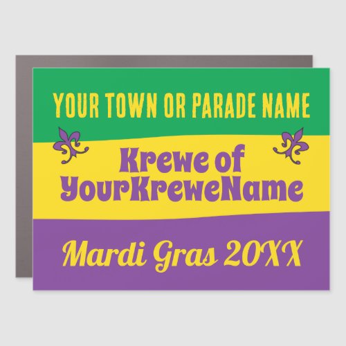 Mardi Gras Parade with any text Car Magnet
