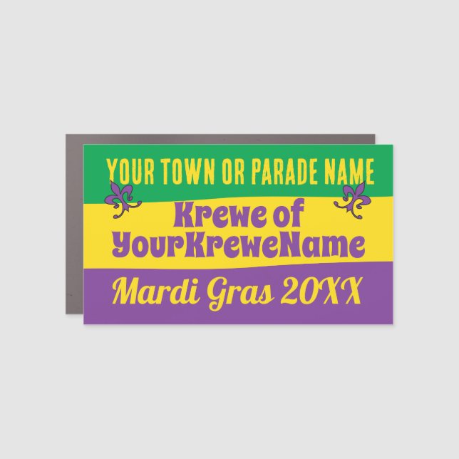 Mardi Gras Parade with any text Car Magnet (Front)