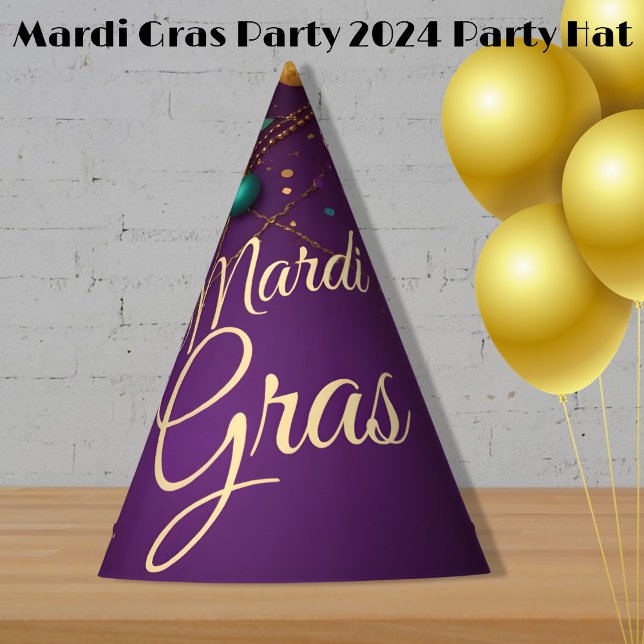 Mardi Gras Party 2024 Party Hat (Creator Uploaded)