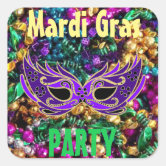 Mardi Gras Birthday Party Stickers — Party Beautifully