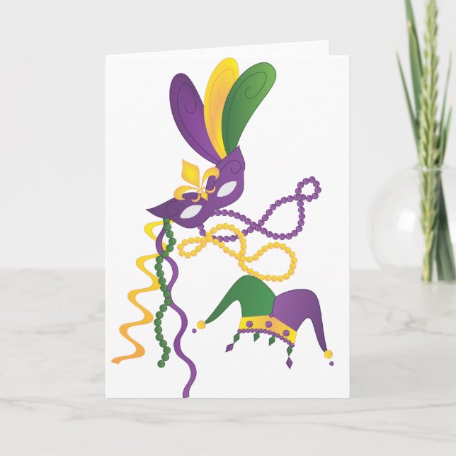 Mardi Gras Party Card (Front)