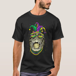 Mardi Gras Party Carnival Jester Crocodile Alligat T-Shirt