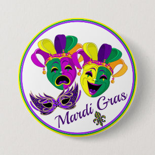 Mardi Gras Party Colorful Big Button Beads Mask
