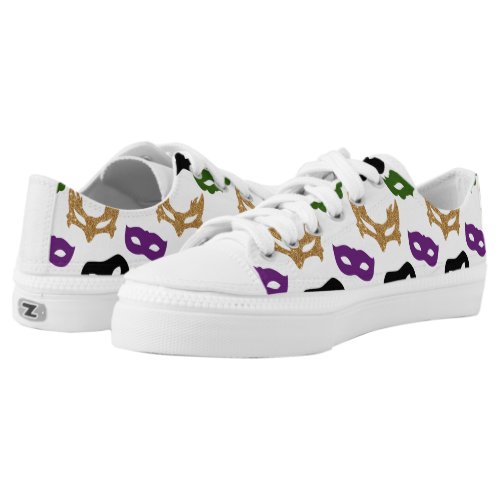 Mardi Gras Party Colorful Carnival Masks NOLA Low-Top Sneakers