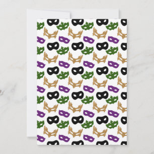Mardi Gras Party Colorful Carnival Masks NOLA Thank You Card