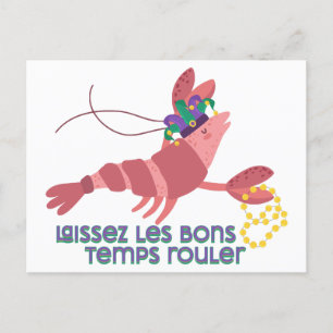 Mardi Gras Party Crawdad Postcard