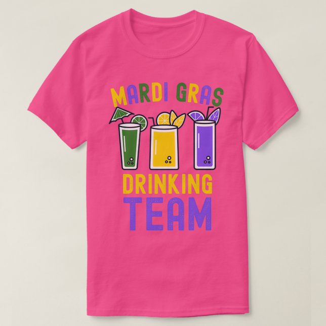 Mardi Gras Party Drinking Team Crawfish Carnival P T-Shirt (Design Front)