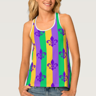 Mardi Gras Party Fleur De Lis New Orleans French Tank Top