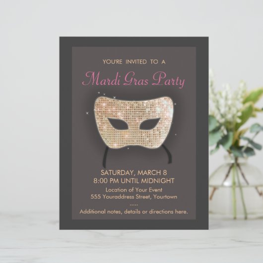 Mardi Gras Party Flyer (Standing Front)