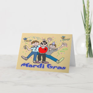 Mardi Gras Party Guys Card