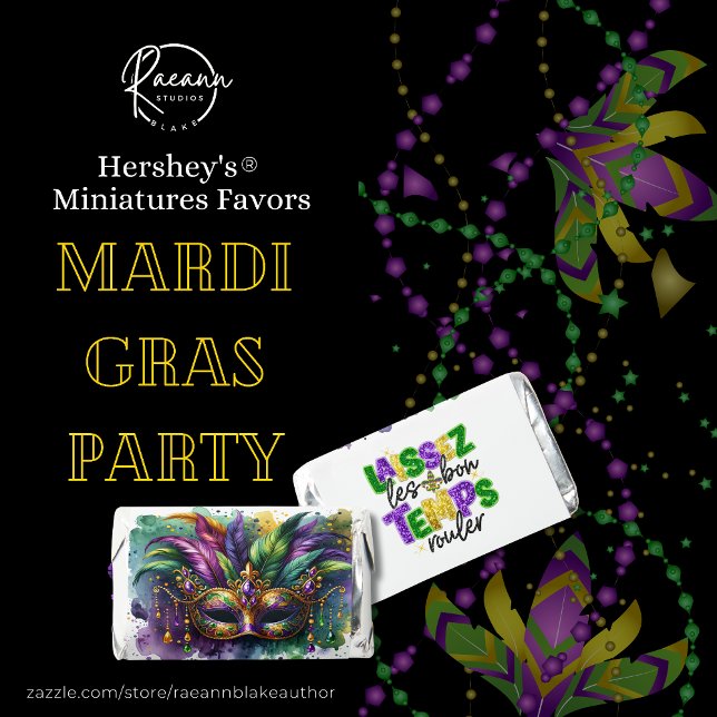 Mardi Gras Party Hershey's® Miniatures Favors (Creator Uploaded)