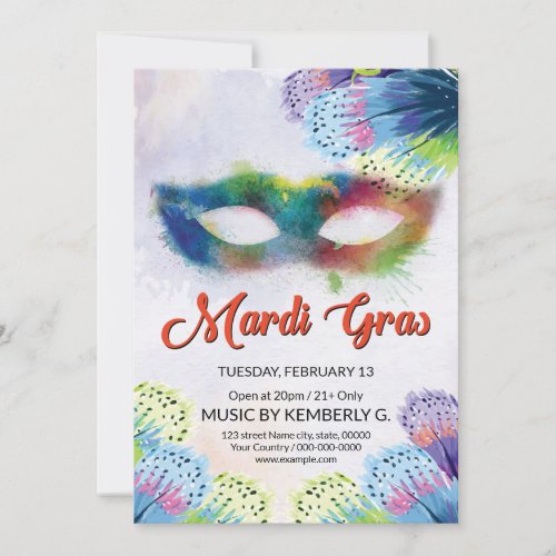 Mardi Gras Party Invitation