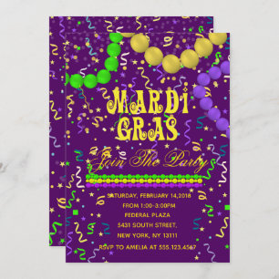 Mardi gras Party Invitation