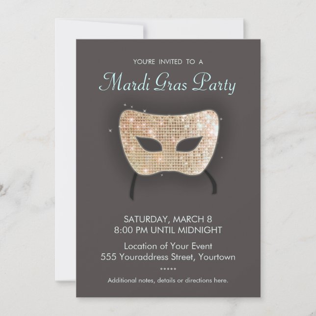 Mardi Gras Party Invitation (Front)