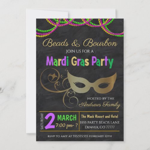 Mardi Gras Party Invitation