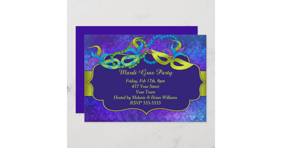 Mardi Gras Party Invitation | Zazzle