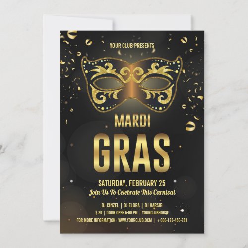 Mardi Gras Party Invitation