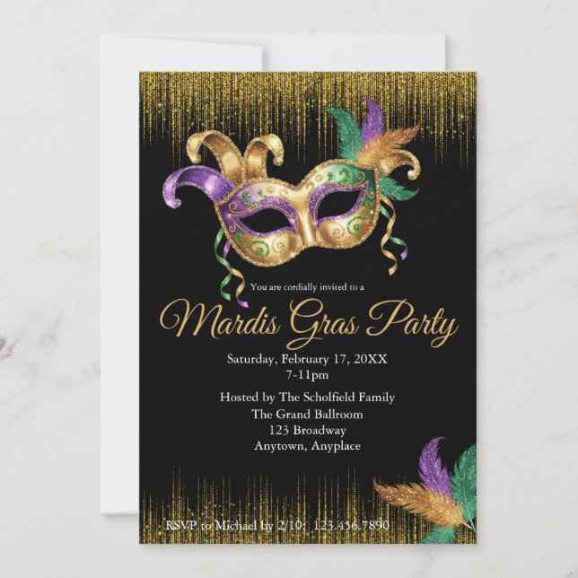 Mardi Gras Party Invitation (Front)